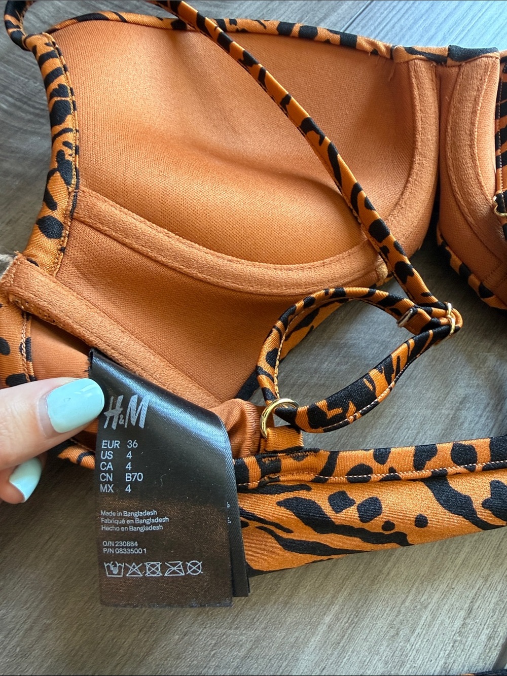 Orange & Black Tiger Print Bikini Set - Picture 3 of 5